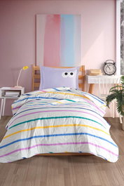 L'essentiel linge de maison Juego de Cubre Cama Individual Funny - Lila